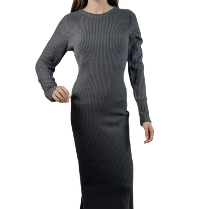 CALVIN KLEIN Woman’s Ribbed Long Sleeve Crew Neck Dress
