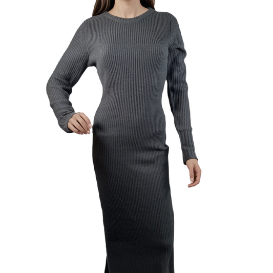 CALVIN KLEIN Woman’s Ribbed Long Sleeve Crew Neck Dress