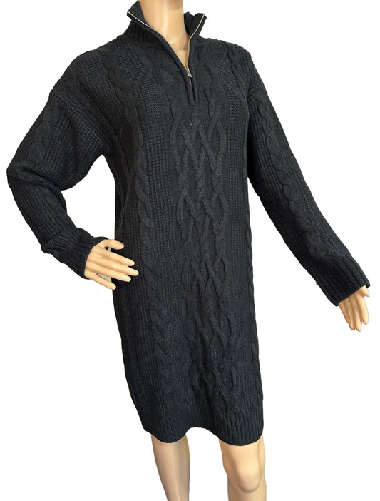 CALVIN KLEIN Zip-Collar Sweater Dress