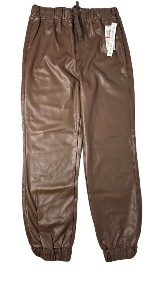 TINSELTOWN Faux Leather Jogger Pants