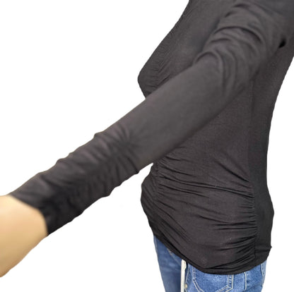 CALVIN KLEIN Mock-Neck Shirred-Front Top