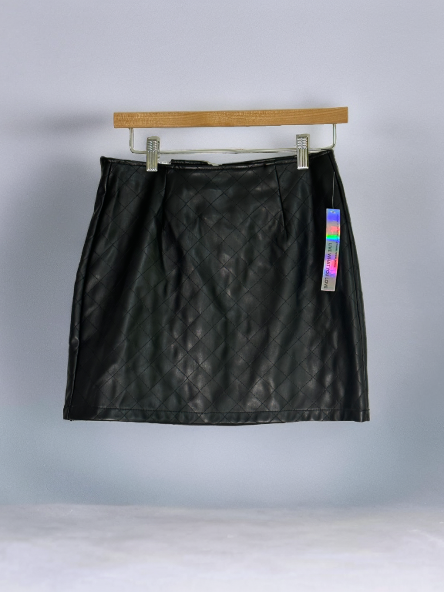 TINSELTOWN Quilted Faux-Leather Mini Skirt