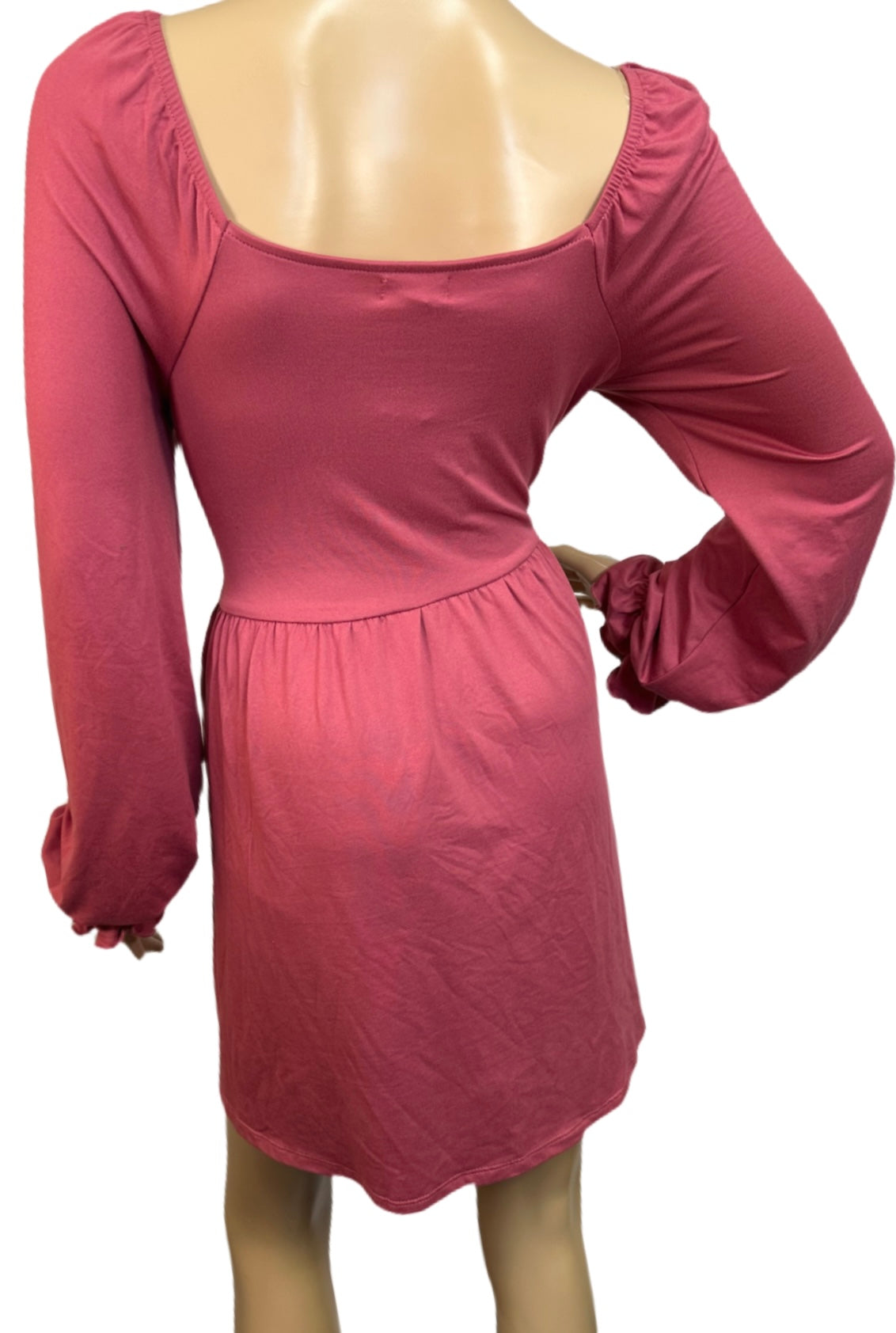 LOVE, FIRE Long-Sleeved Smocked Mini Dress