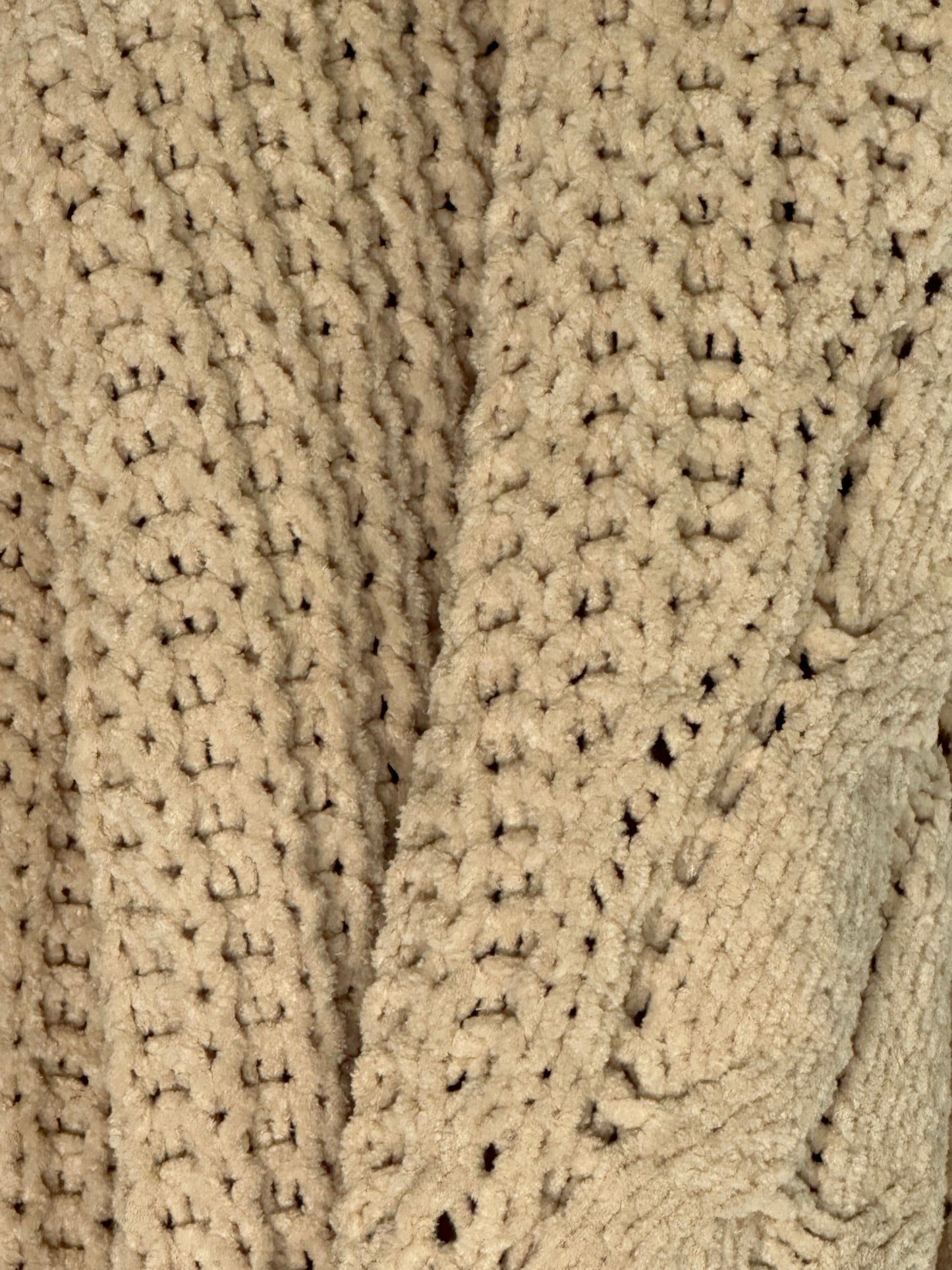 HIPPIE ROSE Chenille Cable-Knit Cardigan