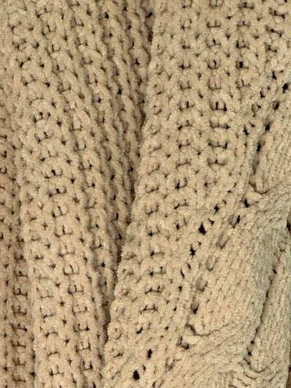 HIPPIE ROSE Chenille Cable-Knit Cardigan