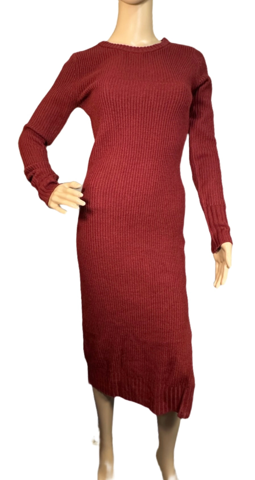 CALVIN KLEIN Woman’s Ribbed Long Sleeve Crew Neck Dress
