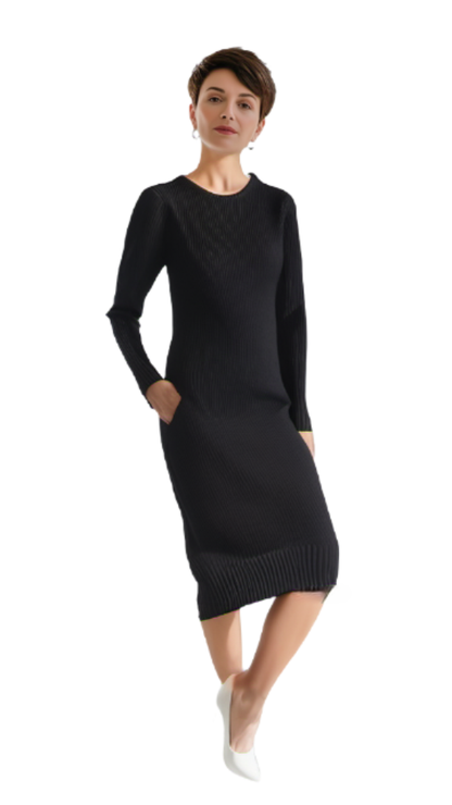 CALVIN KLEIN Woman’s Ribbed Long Sleeve Crew Neck Dress