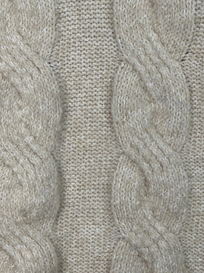 HIPPIE ROSE Cable-Knit Hoodie Sweater