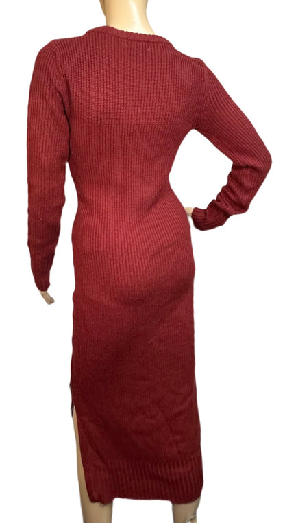CALVIN KLEIN Woman’s Ribbed Long Sleeve Crew Neck Dress