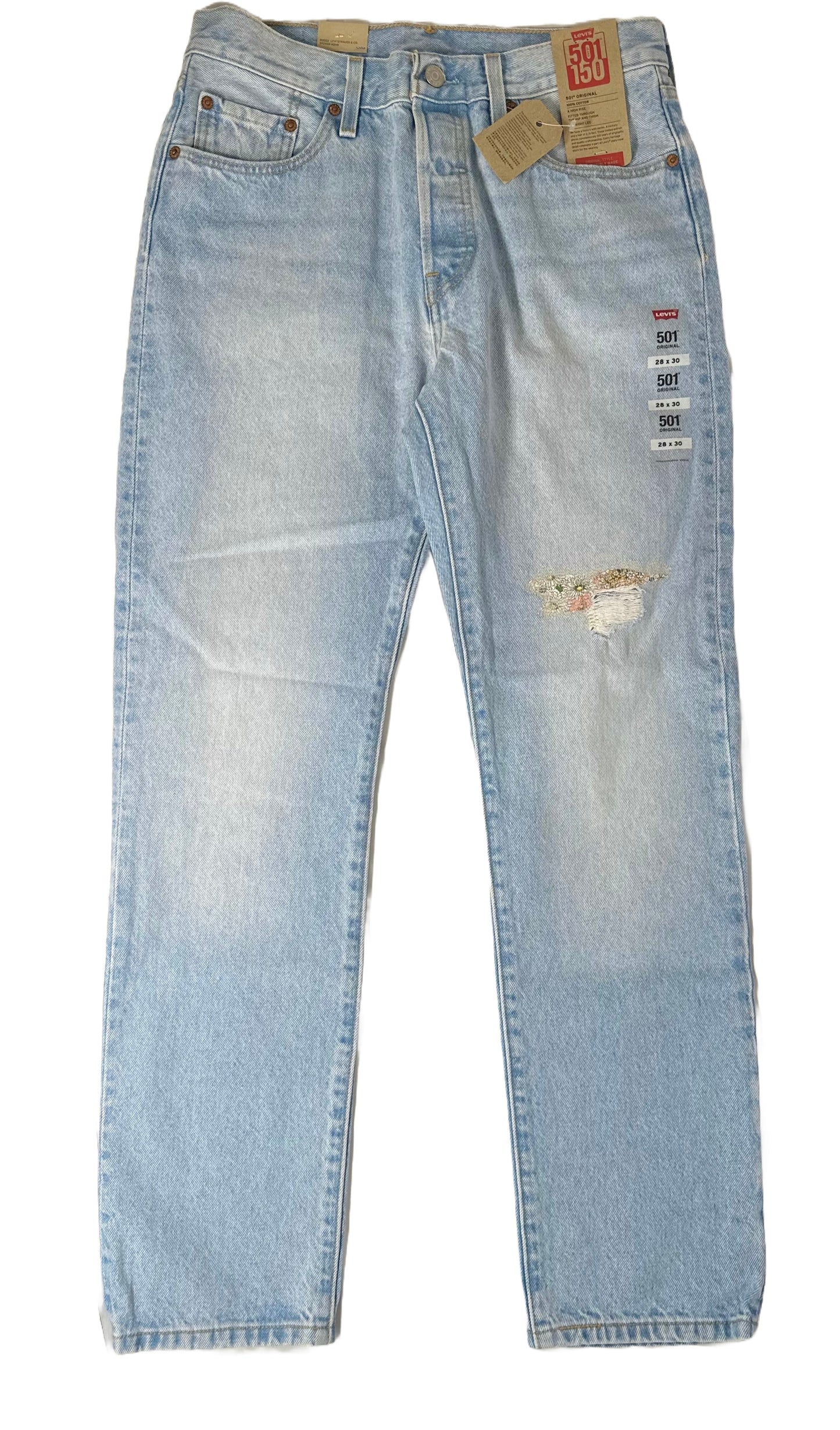 LEVI’S Women’s 501 Original-Fit Straight Leg She’s Crafty Jeans