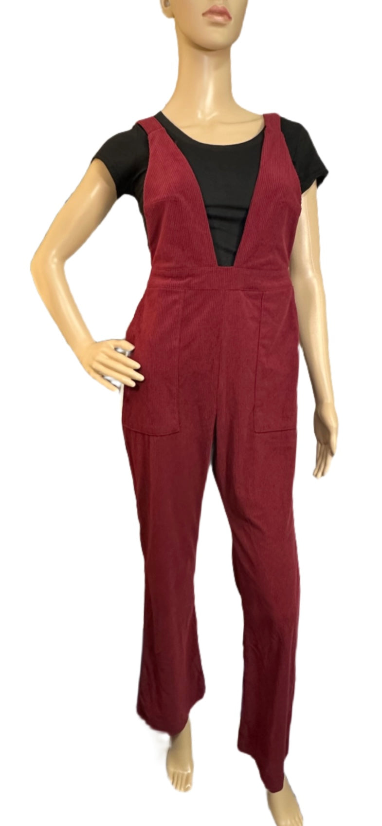 HURLEY Juniors Ronnie Corduroy Flare Jumpsuit