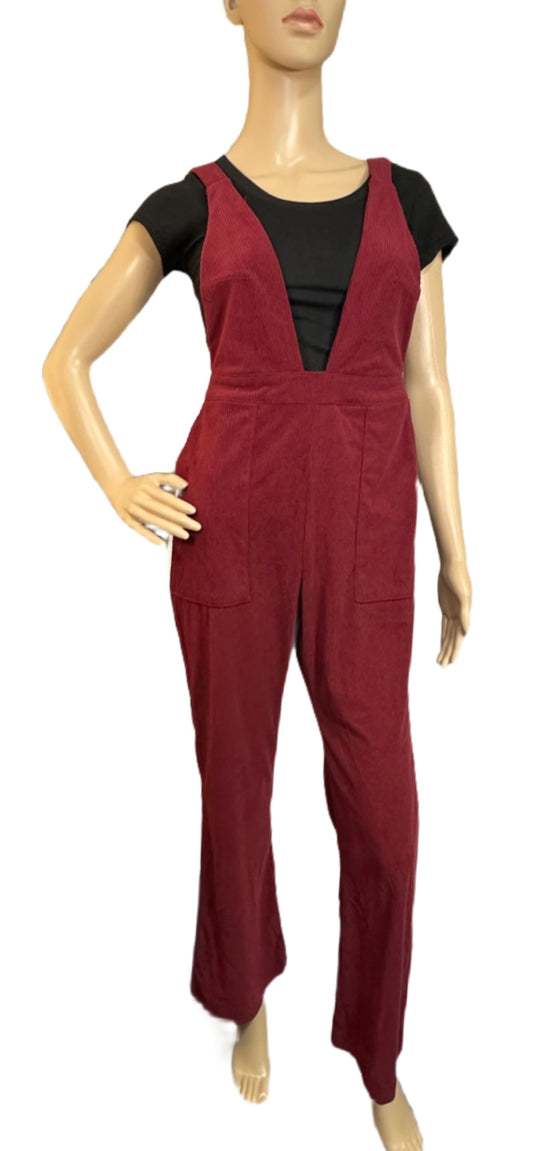 HURLEY Juniors Ronnie Corduroy Flare Jumpsuit