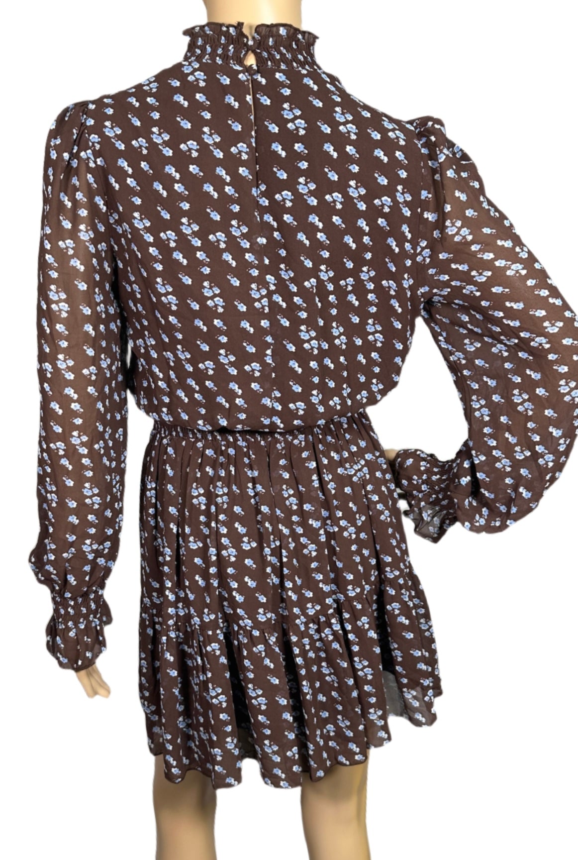 LUCY PARIS Mock Neck Floral-Print Dress