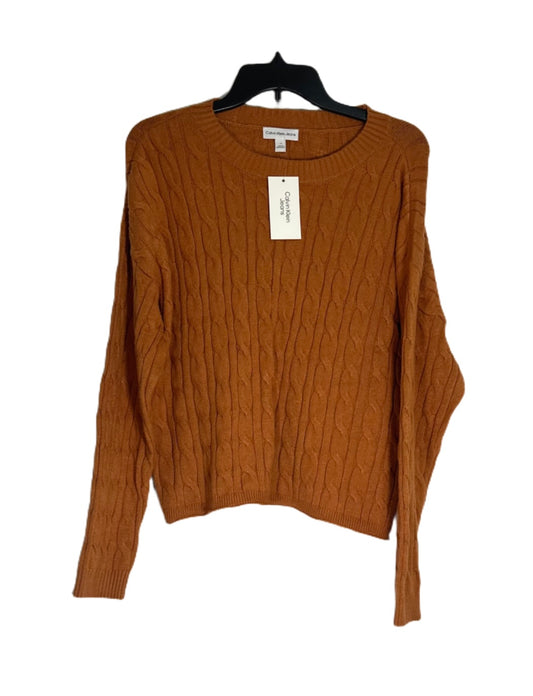 CALVIN KLEIN Lightweight Cable Knit Cropped Crewneck Sweater