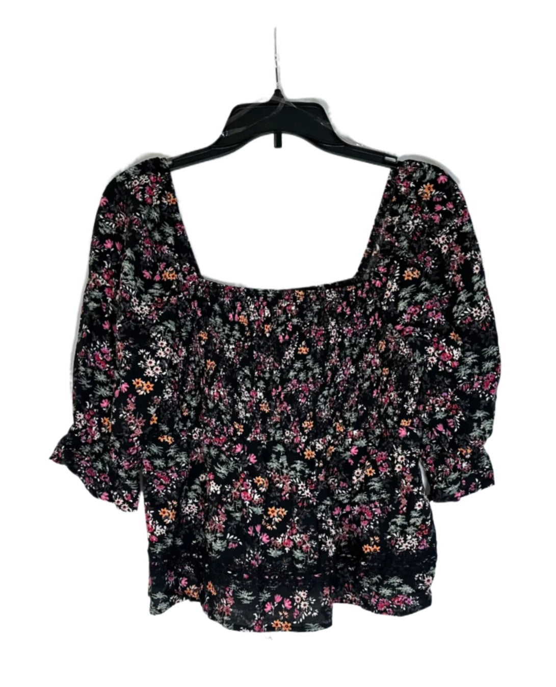 LOVE, FIRE Smocked Lace Trim Top