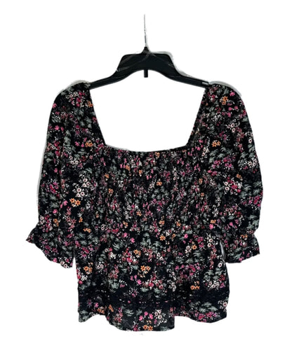 LOVE, FIRE Smocked Lace Trim Top