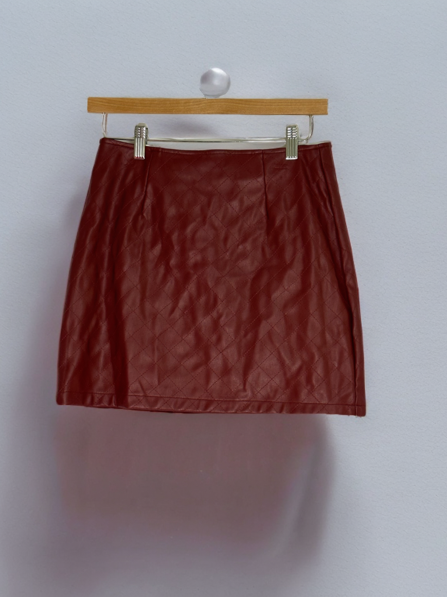 TINSELTOWN Quilted Faux-Leather Mini Skirt