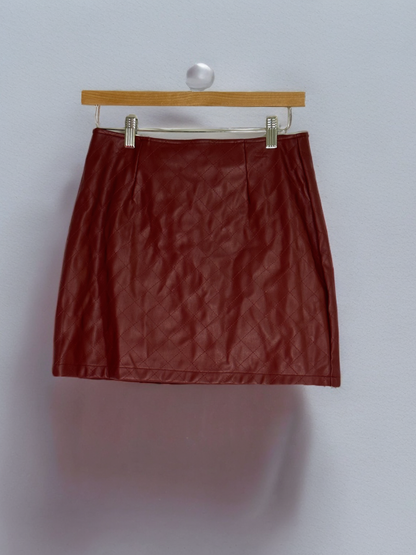 TINSELTOWN Quilted Faux-Leather Mini Skirt