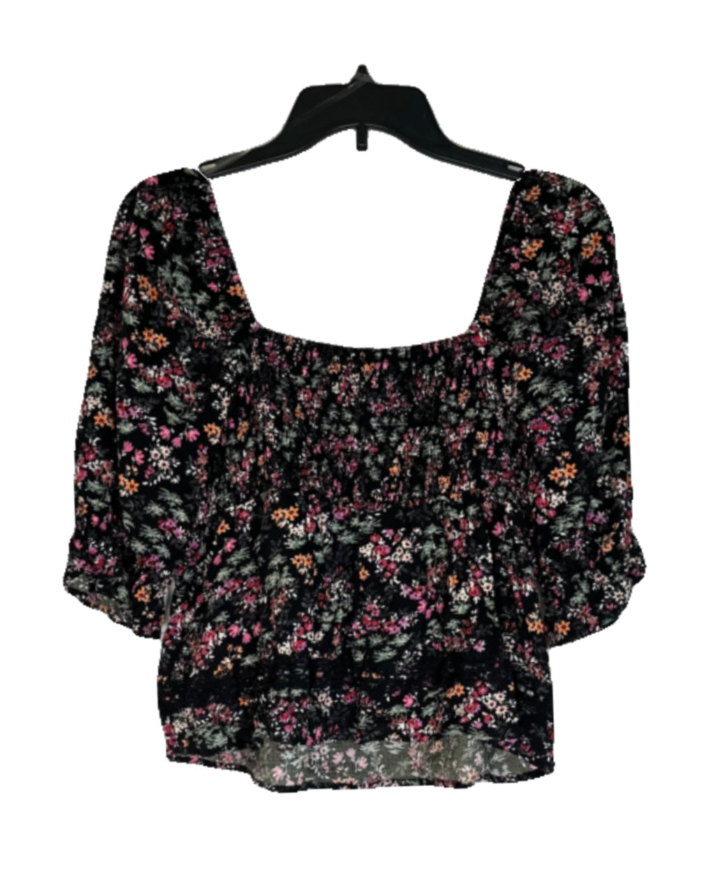LOVE, FIRE Smocked Lace Trim Top