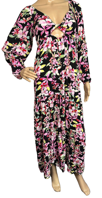 ROXY On Holiday Floral Print Anthracite New Life Dress