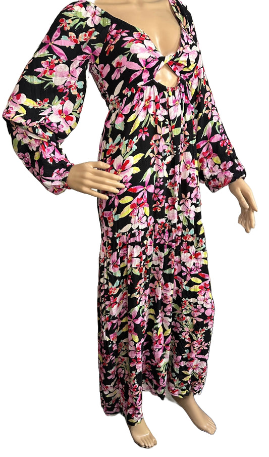 ROXY On Holiday Floral Print Anthracite New Life Dress