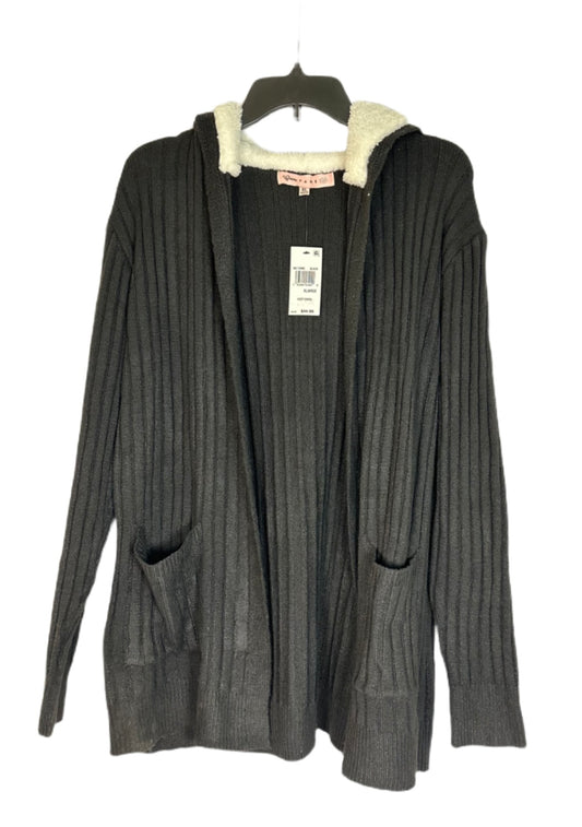 CRAVE FAME Cozy Knit Fleece Sherpa Trim Cardigan